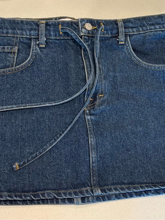 Lisa Says Gah Dresses & Skirts - Lisa says gah! Dark Blue Denim Mini Skirt with Waist Tie